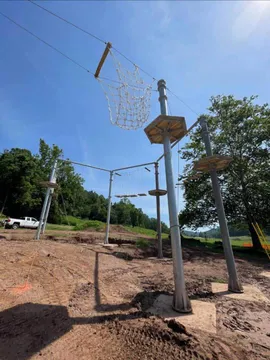 Rope course construction at Lewis County Park (Courtesy: Agnes Queen)
